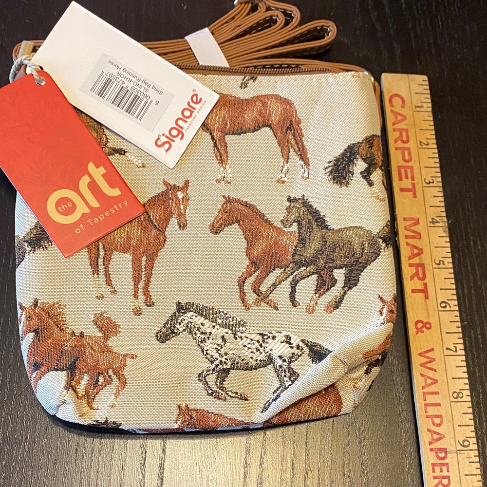 NWT Horse Print Crossbody Bag - Brown